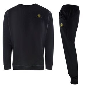 Aquascutum Mens Crest Crew Neck Tracksuit Set / Black